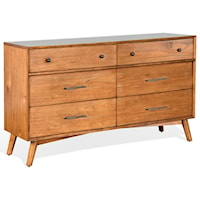 Mid-Century Modern Dresser with Felt-Lined Top Drawers