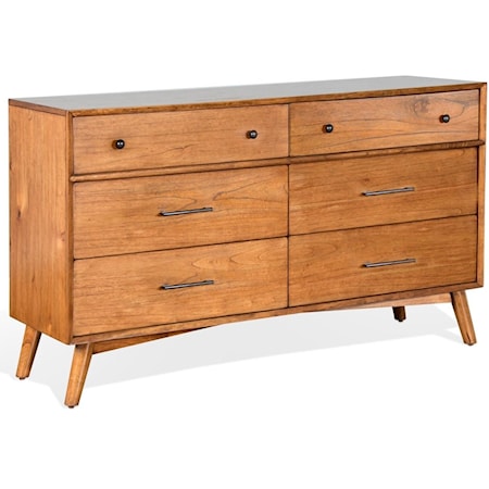 Mid-Century Modern Dresser with Felt-Lined Top Drawers