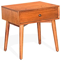 Mid-Century Modern Nightstand with Felt-Lined Drawer
