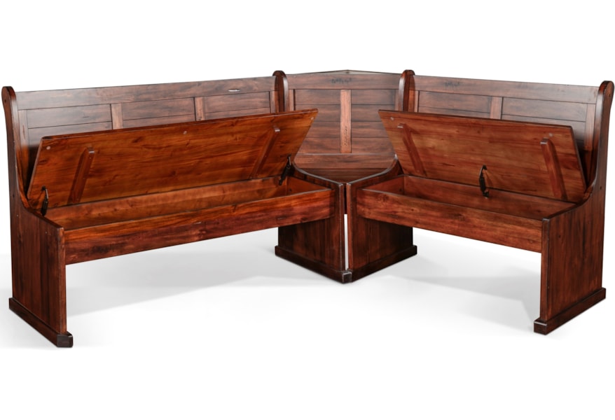 Bayside Breakfast Nook With Side Bench Sunny Designs Bayside Off White Breakfast Nook Set / Sunny Design