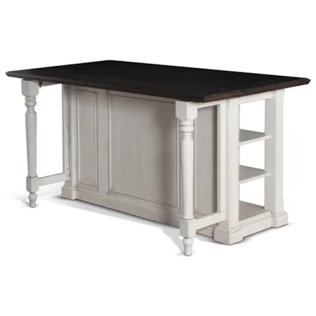 Two-Tone Kitchen Island with Gateleg