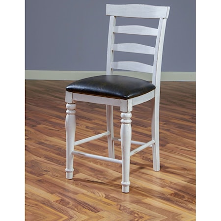 24"H Ladderback Barstool w/ Cushion Seat