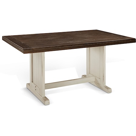 Cottage Trestle Table with Two-Tone Finish