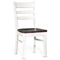 Ladderback Dining Side Chair with Weathered Finish