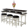 Sunny Designs Carriage House Counter Height Console Table + Bar Stools