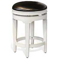Cottage Swivel Counter Stool with Cushioned Seat