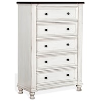 5 Drawer Chest with Charcoal Gray Top