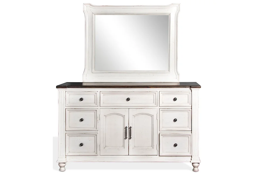 Carriage House Dresser and Mirror Combo by Sunny Designs at Conlin's Furniture