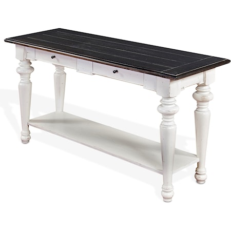 Cottage Sofa Table with Two-Tone Finish