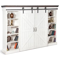 Cottage Entertainment Wall Unit with Sliding Barn Doors