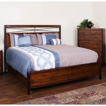 Rustic Style Queen Panel Bed