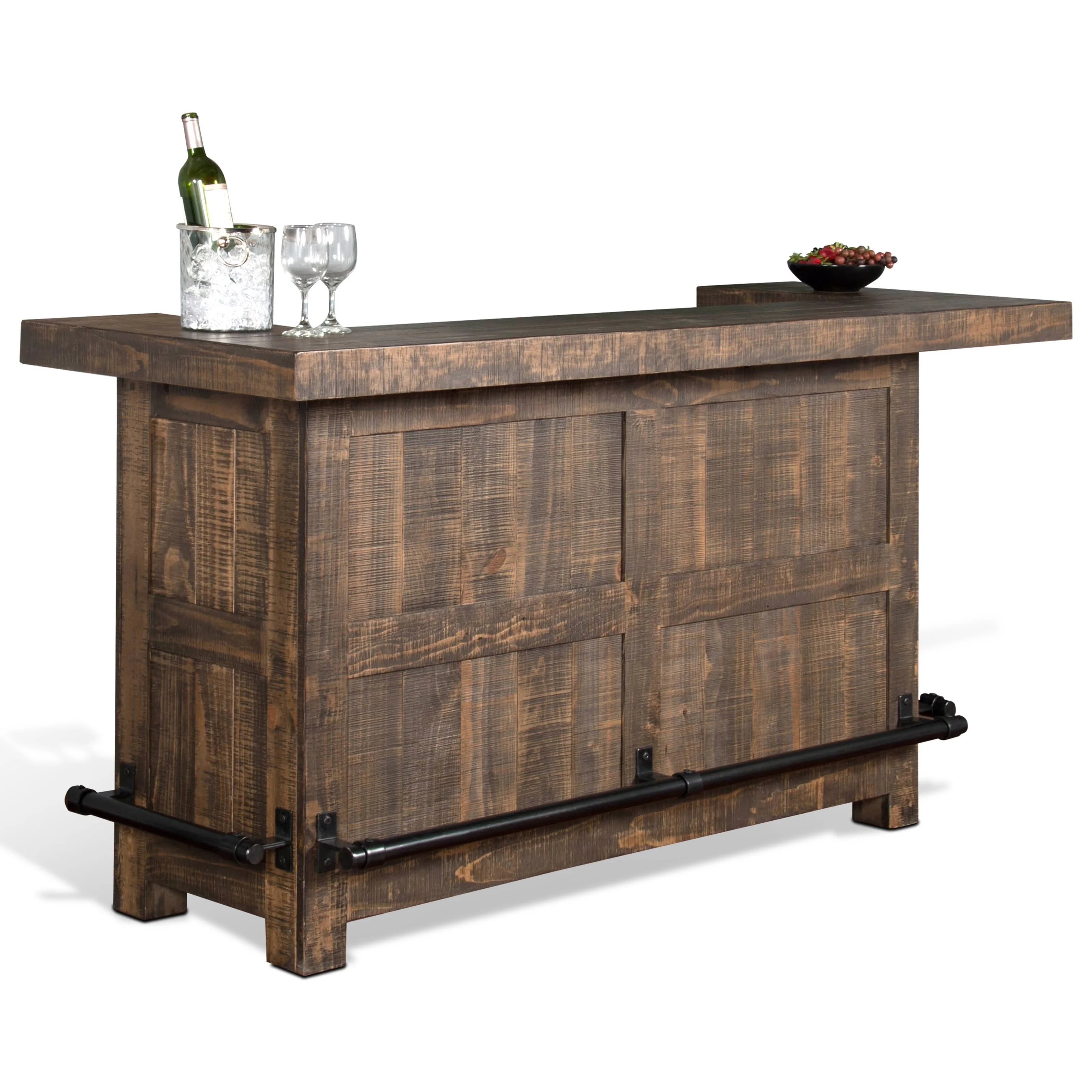 Sunny Designs Homestead Rustic Bar with Wine Glass Storage | Darvin ...