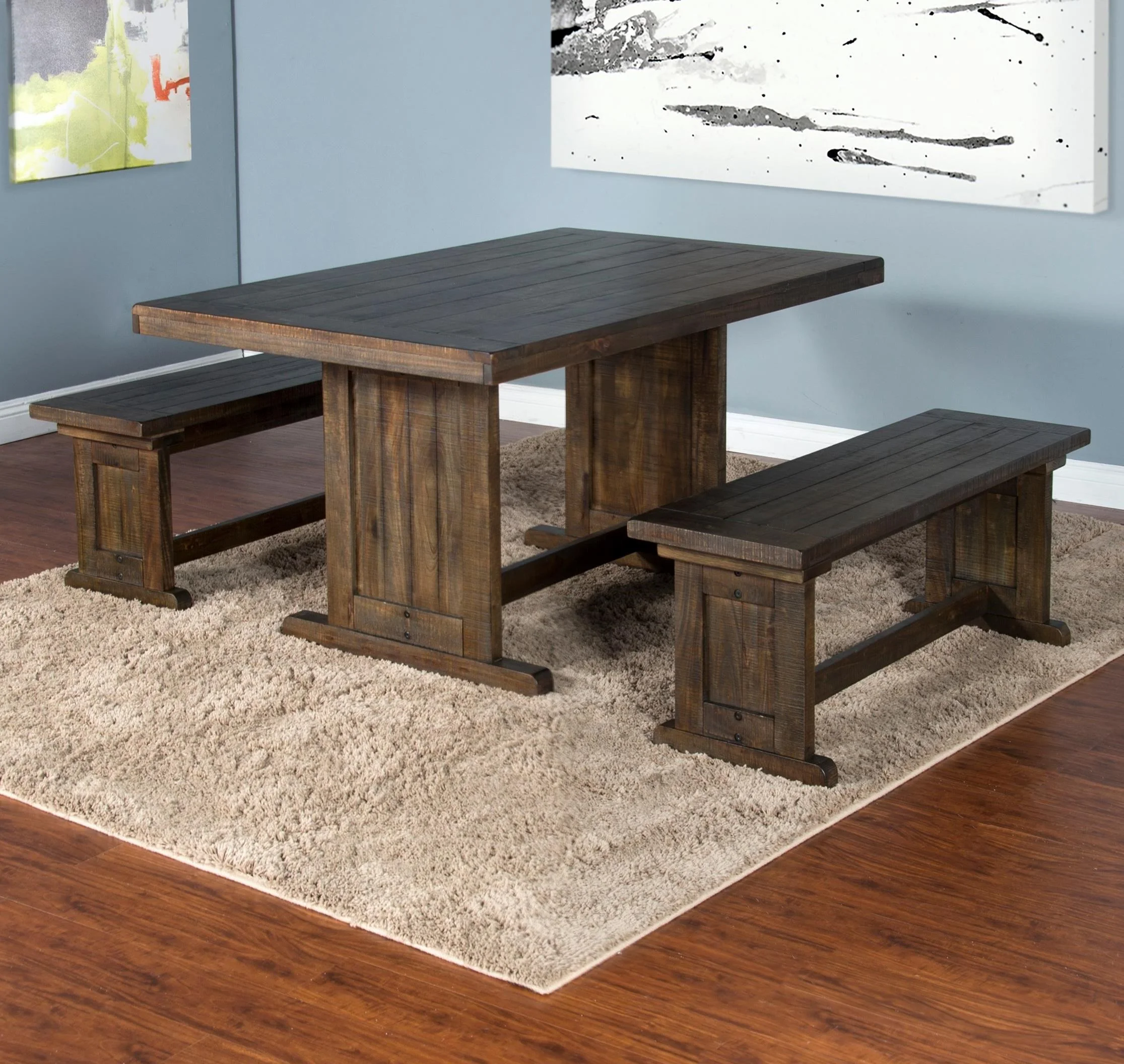 Sunny Designs Homestead 0113TL-T+2xSB Table with 2 Benches | House Of ...