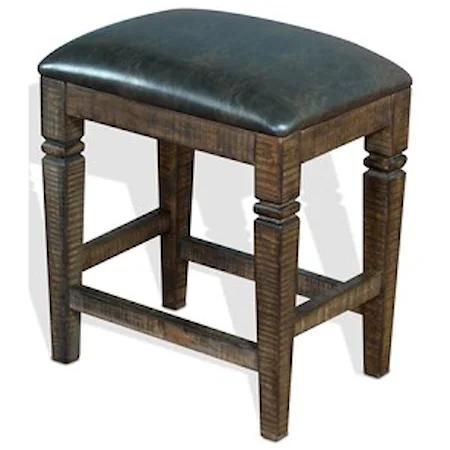 Counter Height Backless Stool w/ Cushion Seat