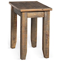 Rustic Chair Side Table with Planked Top