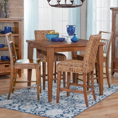 Counter Height Dining Set with Four Chairs