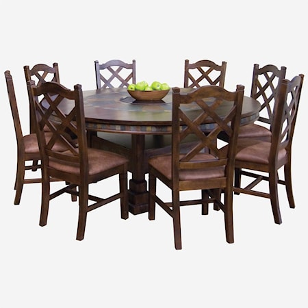 Traditional Round Dining Table and Chair Set