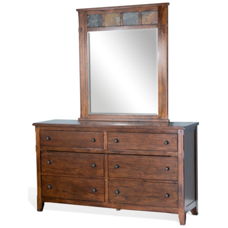 Dresser and Mirror Set