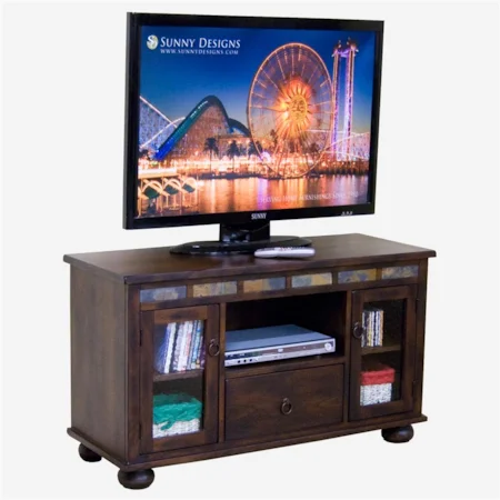 Traditional 2 Door TV Console with Game Drawer