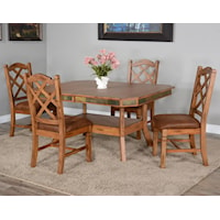 5-Piece Dual Height Dining Table Set w/ 2 Butterfly Leaves