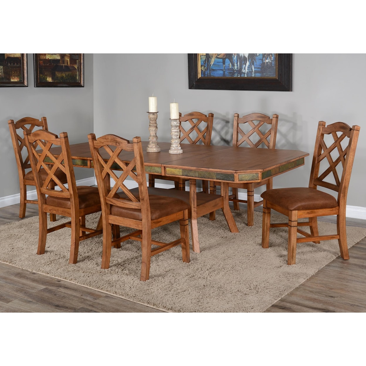 Sunny Designs   7-Piece Dual Height Dining Table Set
