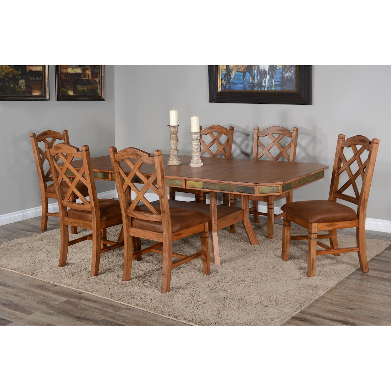 Sunny Designs   Dual Height Dining Table w/ 2 Leaves