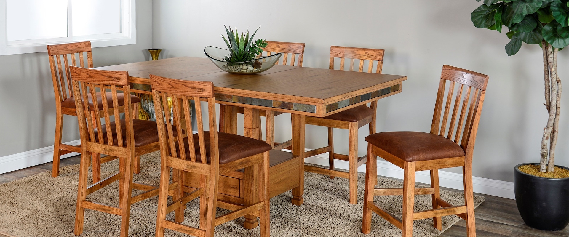 Pub Table Dining Set for Six
