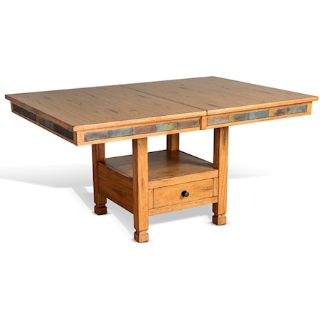 Adjustable Butterfly Dining Table with Natural Slate