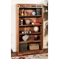 60"H Bookcase with Slate Tile Accents