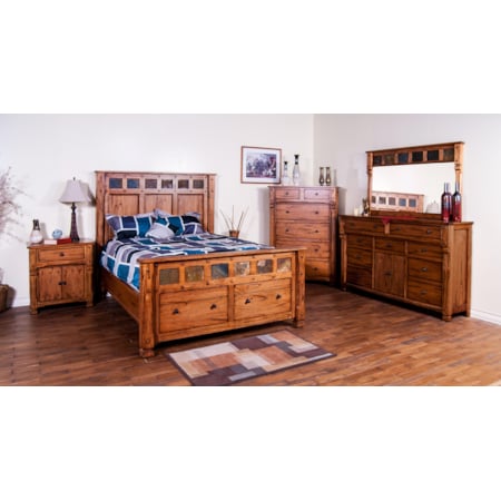 sunny designs dresser Sunny Designs Mid-Century Modern 60" 6-Drawer Wood Dresser, Bedroom Furniture in Cinnamon
