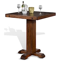 Adjustable Height Pub Table with Distressed Finish