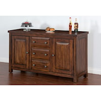 Rustic Buffet with Removable Wine Storage