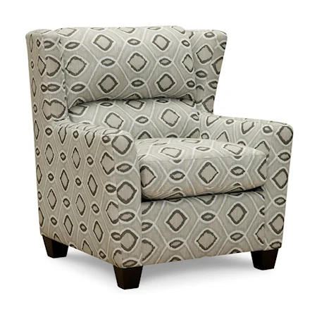 Accent Chair with Subtle Wing Back