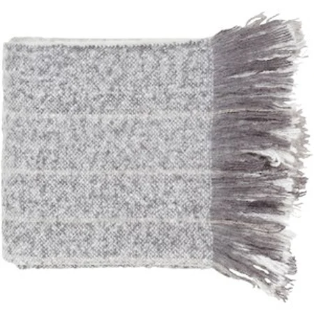 White, Charcoal, and Medium Gray Throw Blanket