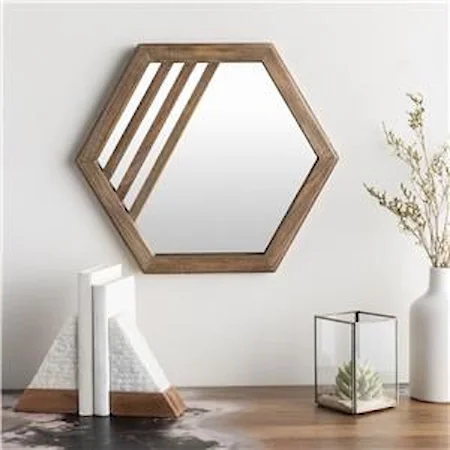 Brown 16-Inch Wall Mirror