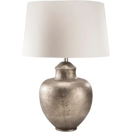 Antiqued Silvertone Global Table Lamp