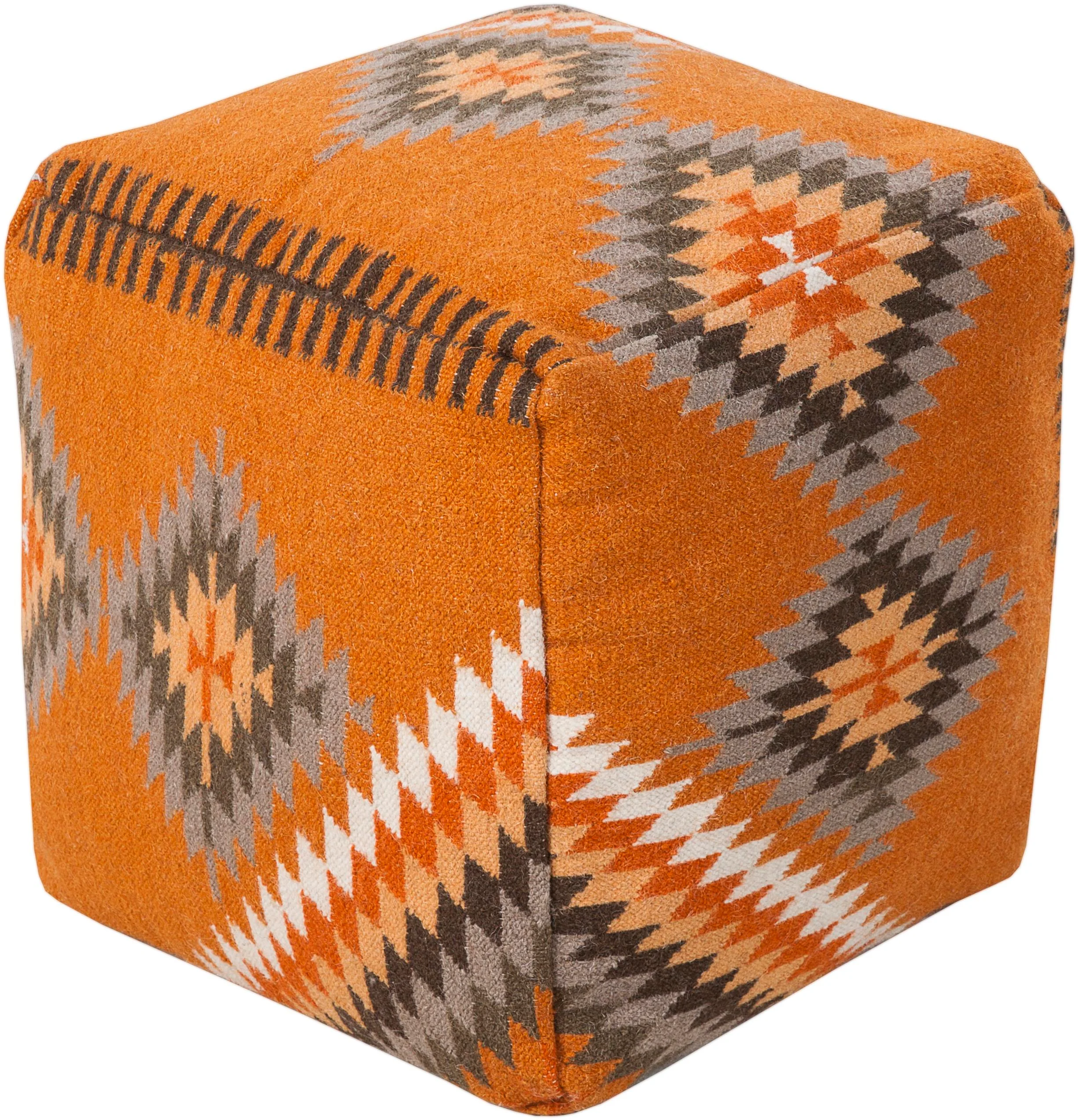 Surya Poufs 613619114 18" x 18" x 18" Pouf Belfort Furniture Textiles Poufs