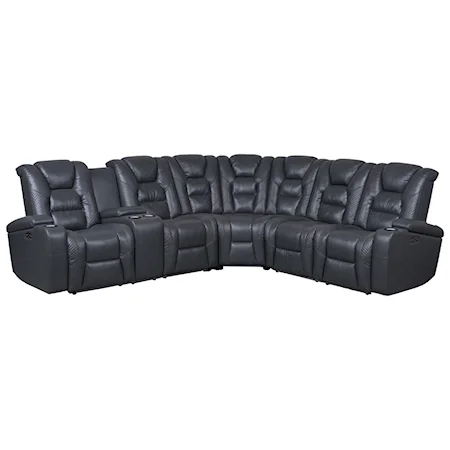 Power Reclining LED Sectional