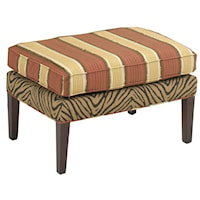 Ottoman with Tapered Wood Legs