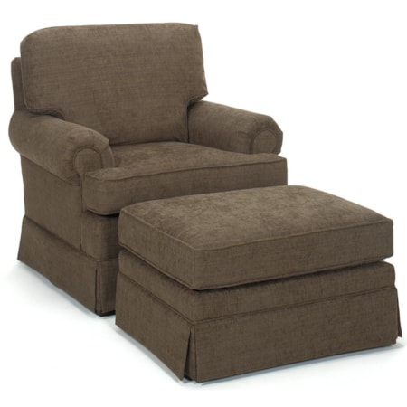 Upholstered Chair & Ottoman