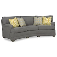 Casual Conversation Sofa with Exposed Wood Block Legs