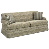 Traditional Sofa with Tight Back and Kick Pleat Base
