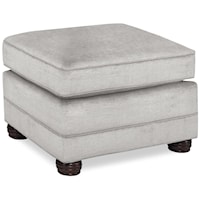 Ottoman with Exposed Wood Block Feet