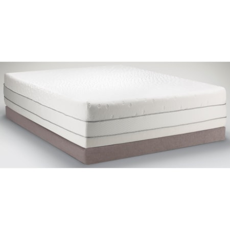 Queen Medium Firm to Soft Mattress and Low Profile Tempur-Flat Grey Foundation