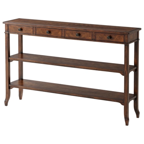 Traditional 4-Drawer Console Table