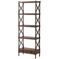 Traditional 4-Shelf Etagere with 2 Drawers
