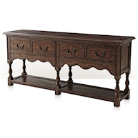 Traditional 4 Drawer Antique Sideboard
