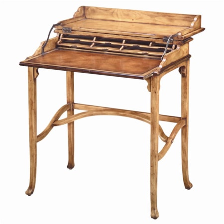 Traditional Antiqued Pine Campaign Desk