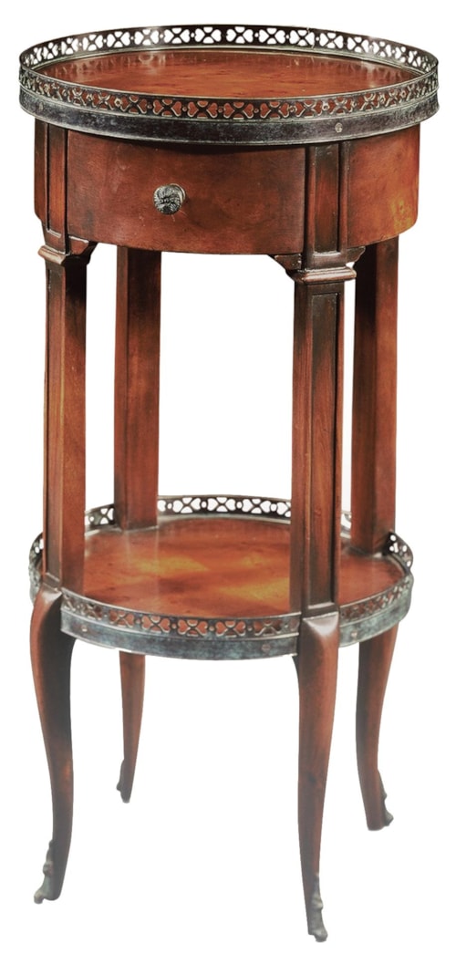 Traditional 1-Drawer Lamp Table with Shelf