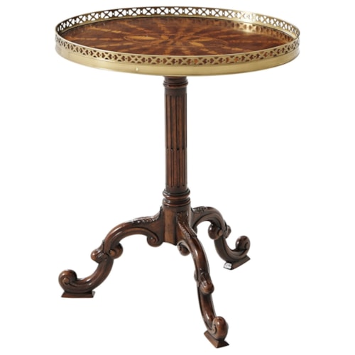 Traditional Round Sunburst Lamp Table